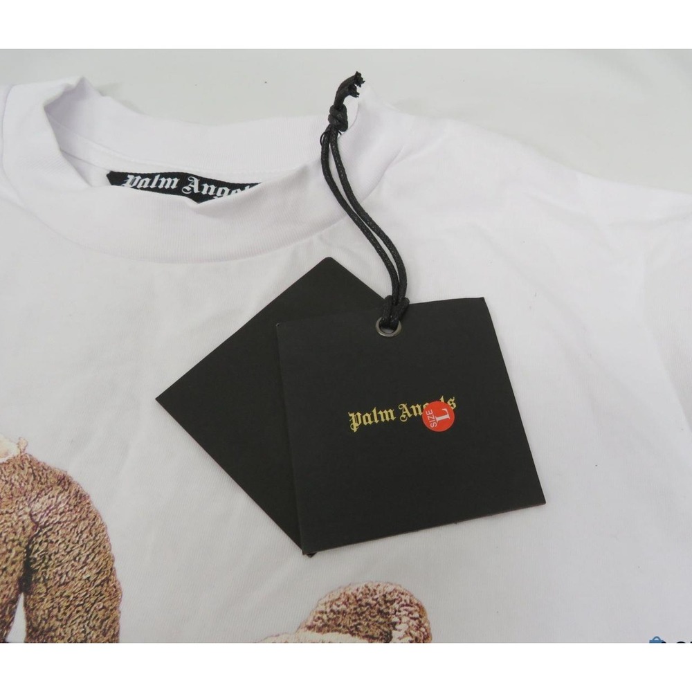 Palm Angels Teddy Bear T Shirt White Oversized L Graphic Logo NWT - Picture 5 of 6